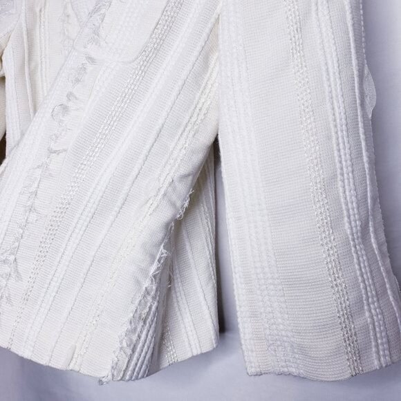 Tibi Vintage Green Label Cream Textured Blazer Jacket Women's Size Small - Picture 4 of 11